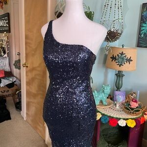 Emerald Sundae Navy Blue Evening Dress